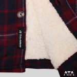 ژاکت سویشرت پشمی برند pull & bear پول اند بییر خیلی ضخیم چهارخانه زرشکی