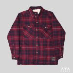 ژاکت سویشرت پشمی برند pull & bear پول اند بییر خیلی ضخیم چهارخانه زرشکی