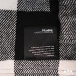 کاپشن پشمی پول اند بیر چارخونه سفید مشکی pull & bear
