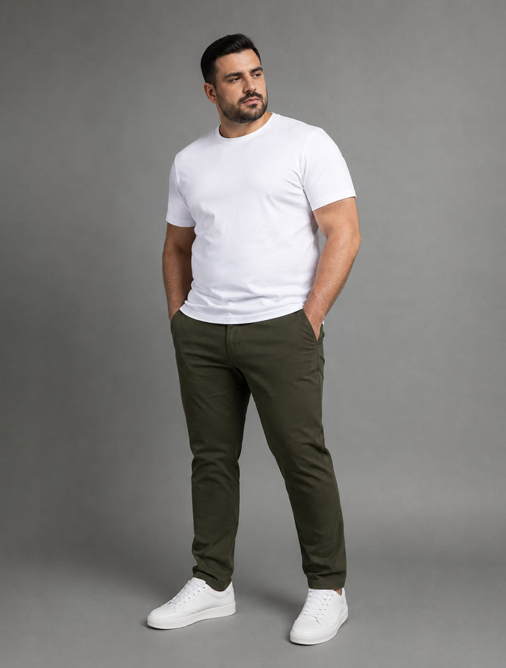 شلوار کتان مردانه سایز 56 مدل راسته (کشی و راحت)