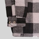 کاپشن پشمی پول اند بیر چارخونه سفید مشکی pull & bear