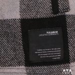 کاپشن پشمی پول اند بیر چارخونه سفید مشکی pull & bear