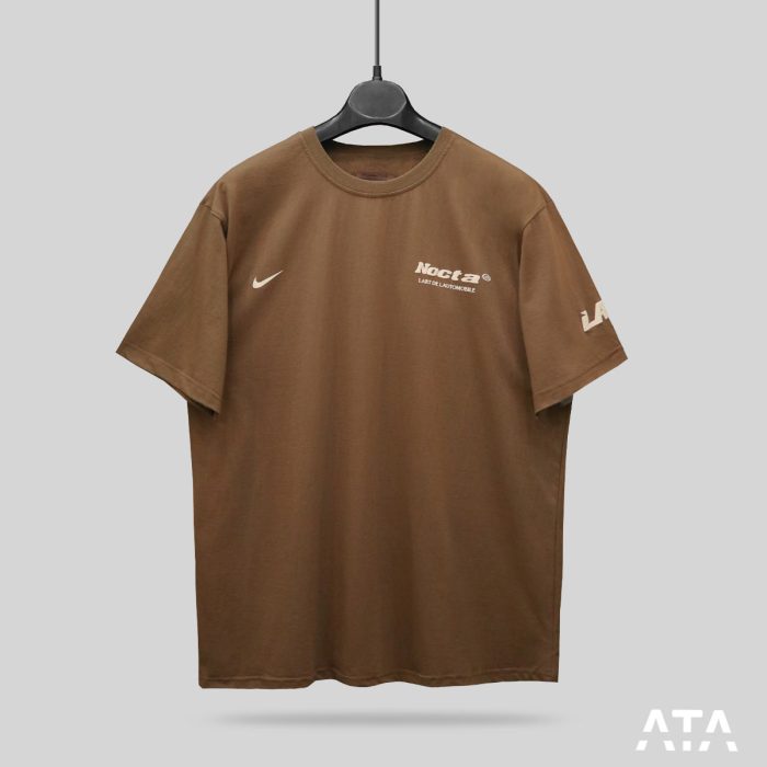 تیشرت سایز بزرگ طرح nocta نایکی nike قهوه ای
