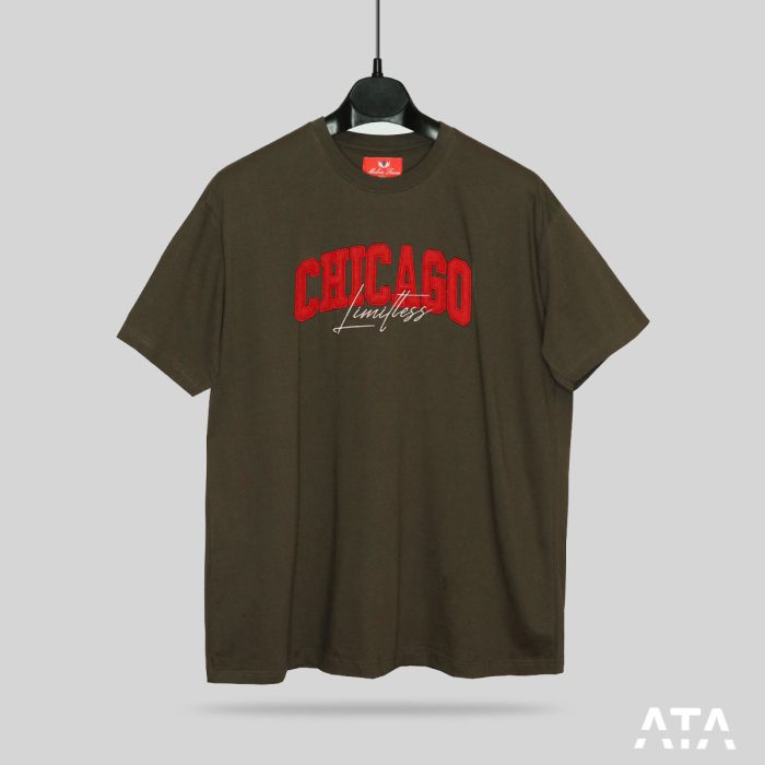 ست تیشرت شلوارک سایز بزرگ Chicago سبز