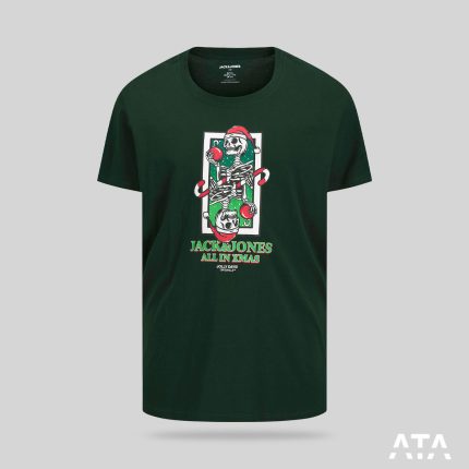 تیشرت اورجینال جک اند جونز کریمسی سایز بزرگ all in xmas