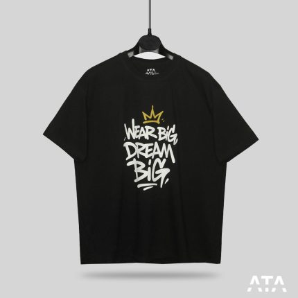 تیشرت سایز بزرگ مشکی طرح wear big dream big