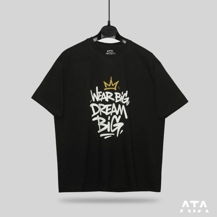 تیشرت سایز بزرگ مشکی طرح wear big dream big