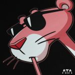 تیشرت پلنگ صورتی در حال خوردن بابل تی سایز بزرگ