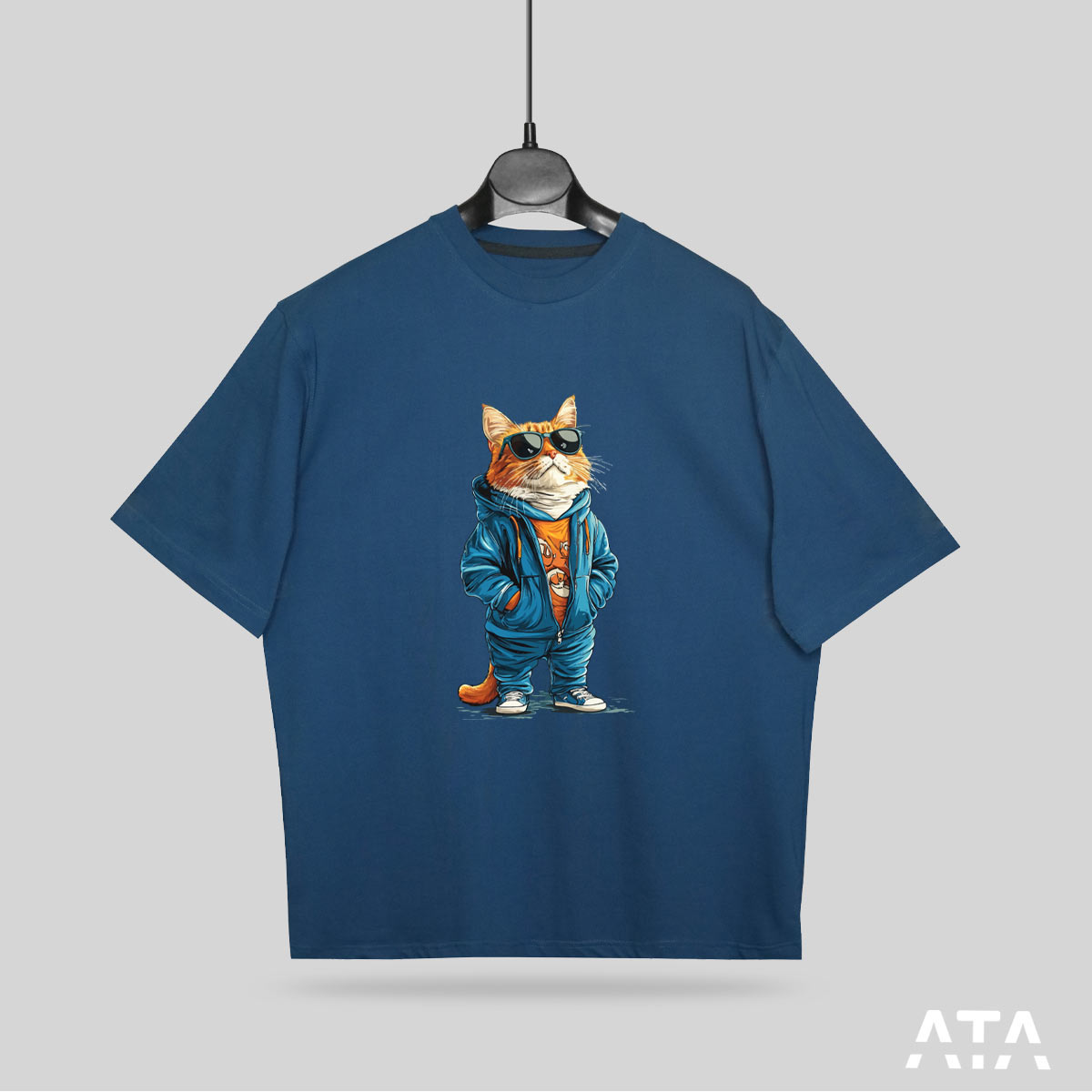 gang-cat1 تیشرت سایز بزرگ طرح دار - Image 1