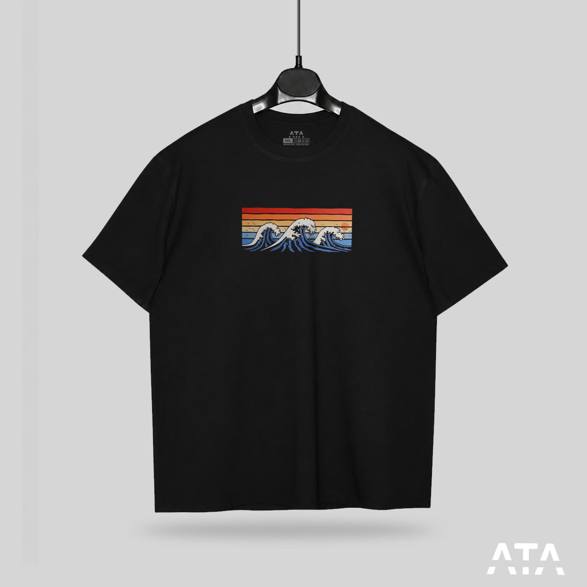 waves-tshirt تیشرت طرح موج سایز بزرگ - Image 1